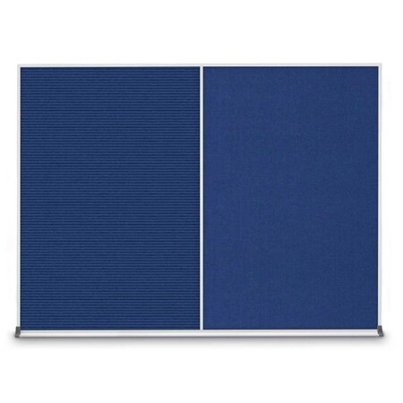 United Visual Products Triple Door Radius Corkboard, 96"X48", G UV8006-GOLD-CINNABA